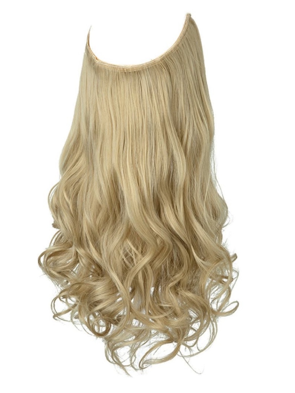 NWT Lula Hair 16 Inch Wavy Halo Hair Extensions in Natural Blonde M01 22